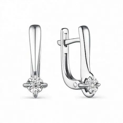 Серьги с английским замком из серебра