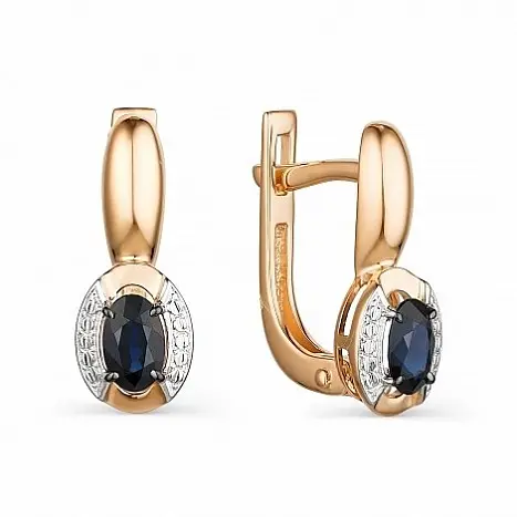 Серьги с английским замком из комбинированного золота