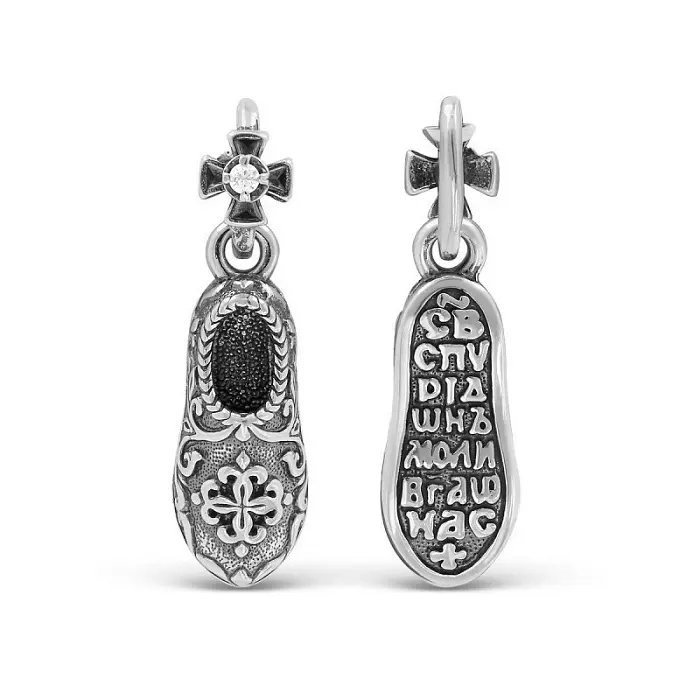 Подвеска икона из черного серебра