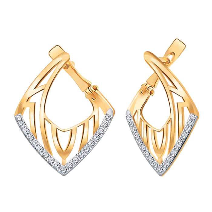 Серьги с английским замком из красного золота