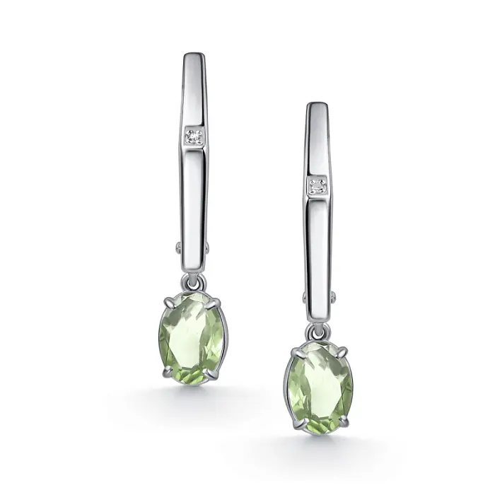 Серьги подвесные из серебра
