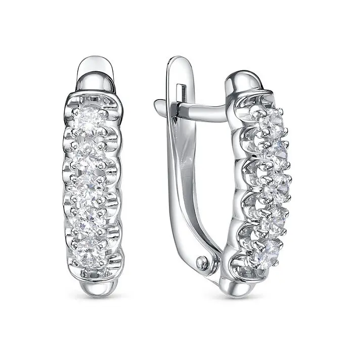 Серьги с английским замком из серебра