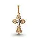 Подвеска крест из комбинированного золота