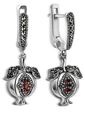 Серьги подвесные из серебра