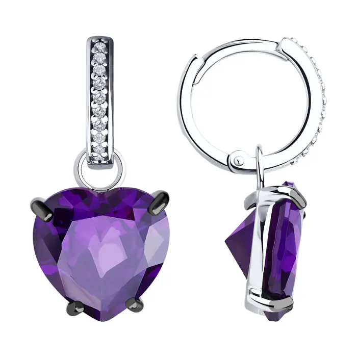 Серьги подвесные из серебра