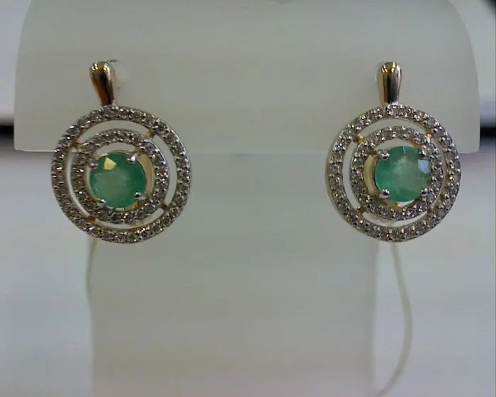 Серьги с английским замком из комбинированного золота