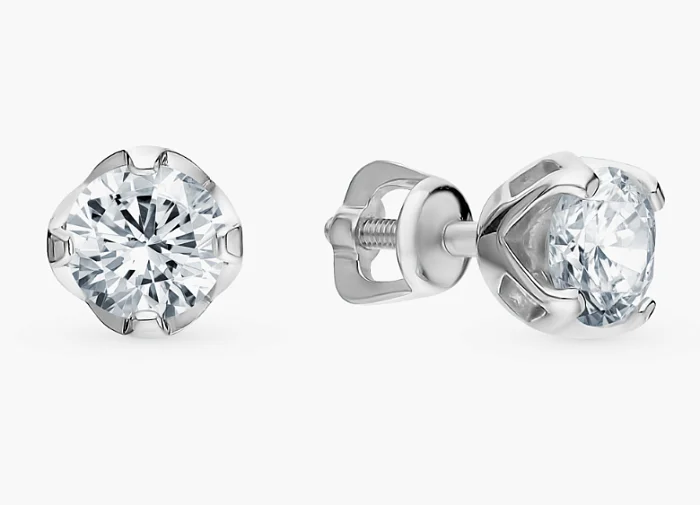 Серьги пуссеты из серебра