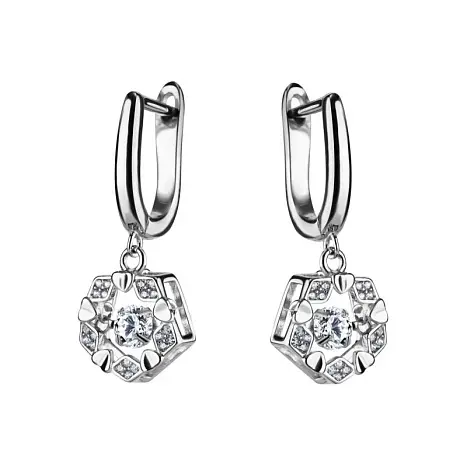 Серьги подвесные из серебра