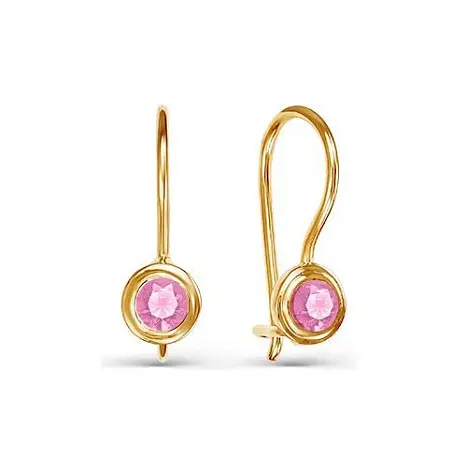 Серьги детские из красного золота