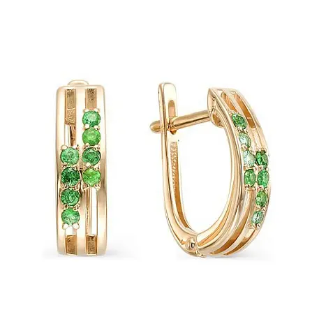 Серьги с английским замком из красного золота