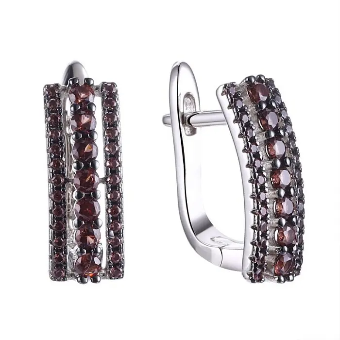 Серьги с английским замком из серебра