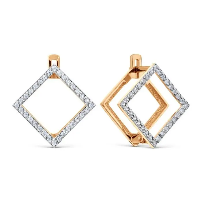 Серьги с английским замком из красного золота