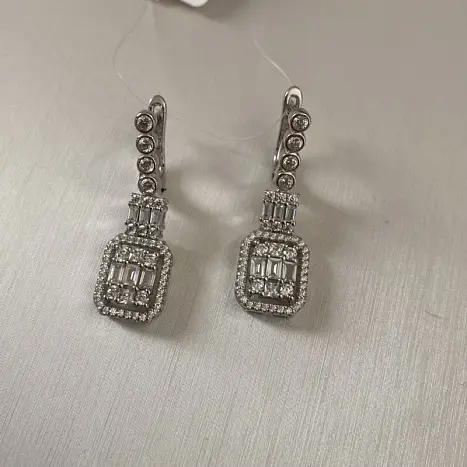 Серьги подвесные из серебра