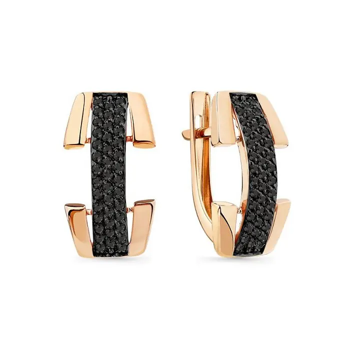 Серьги с английским замком из красного золота