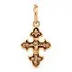 Подвеска крест из красного золота