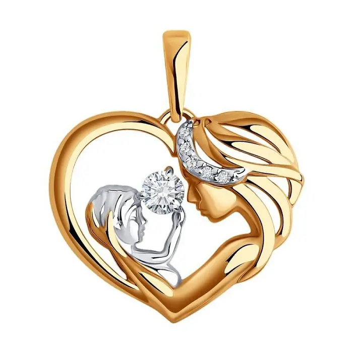 Подвеска декоративная из комбинированного золота