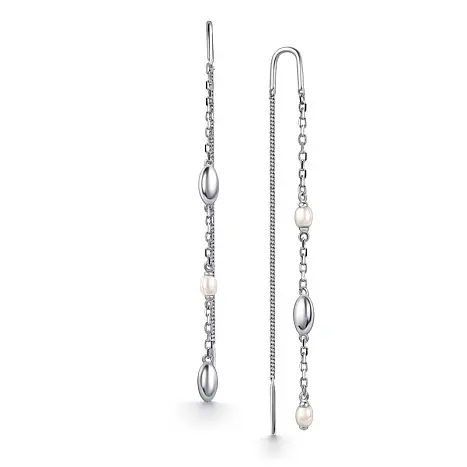 Серьги цепочки из серебра