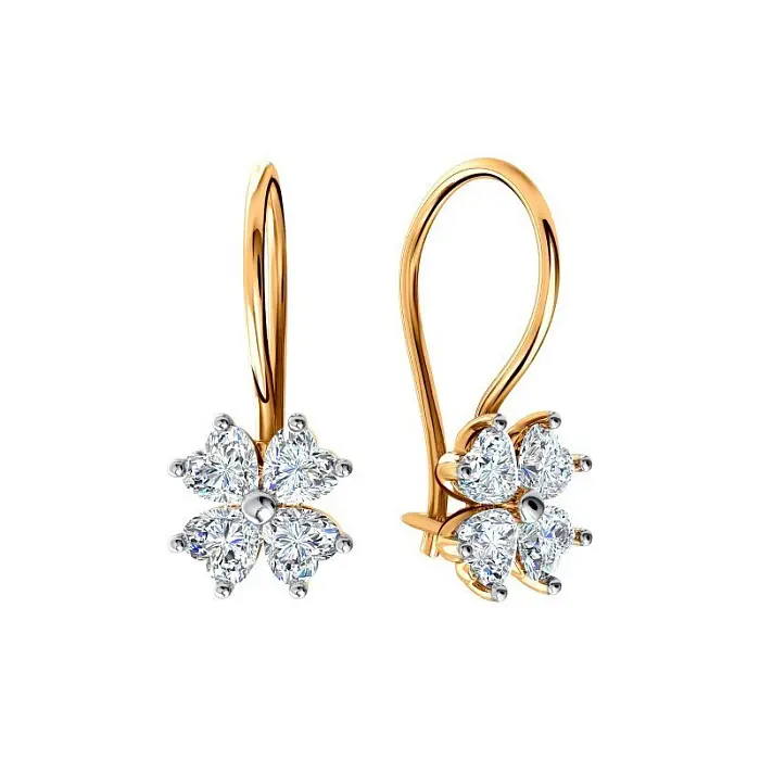Серьги детские из красного золота
