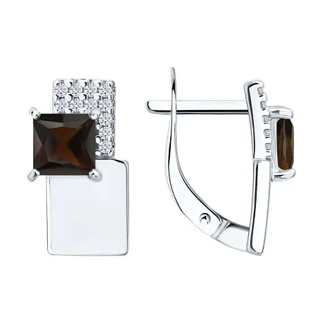 Серьги с английским замком из серебра