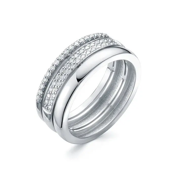 Кольцо декоративное из белого золота