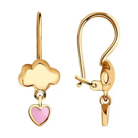 Серьги детские из красного золота
