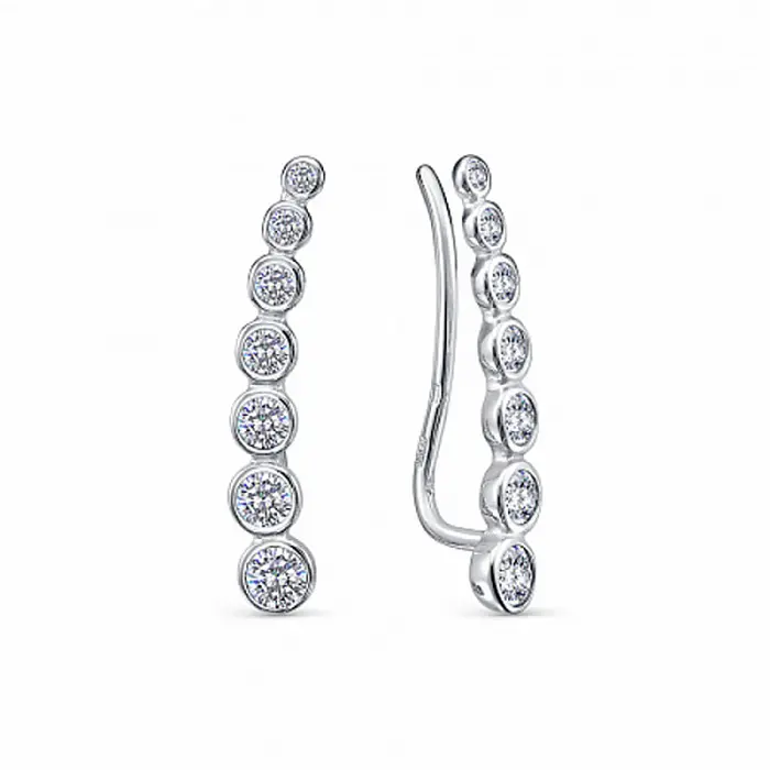Серьги зажимы из серебра
