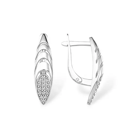 Серьги с английским замком из серебра