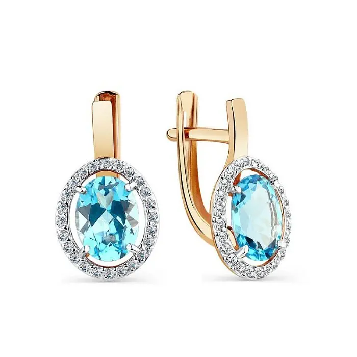 Серьги с английским замком из красного золота