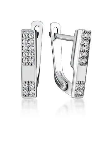 Серьги с английским замком из серебра