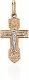 Подвеска крест из комбинированного золота
