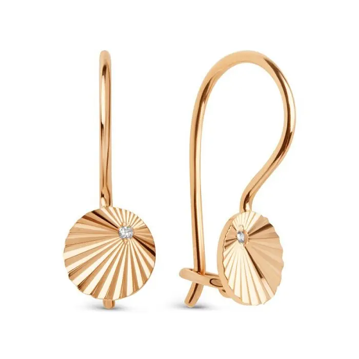 Серьги детские из красного золота