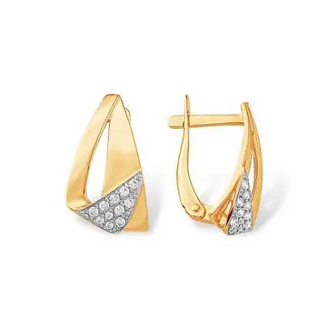 Серьги с английским замком из красного золота