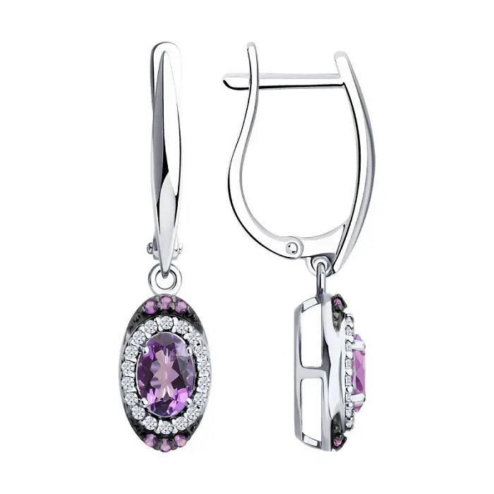 Серьги подвесные из серебра