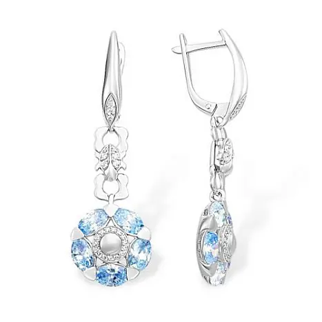 Серьги подвесные из серебра