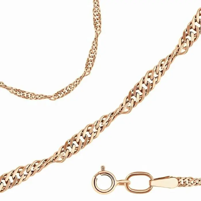 Браслет цепочный из красного золота