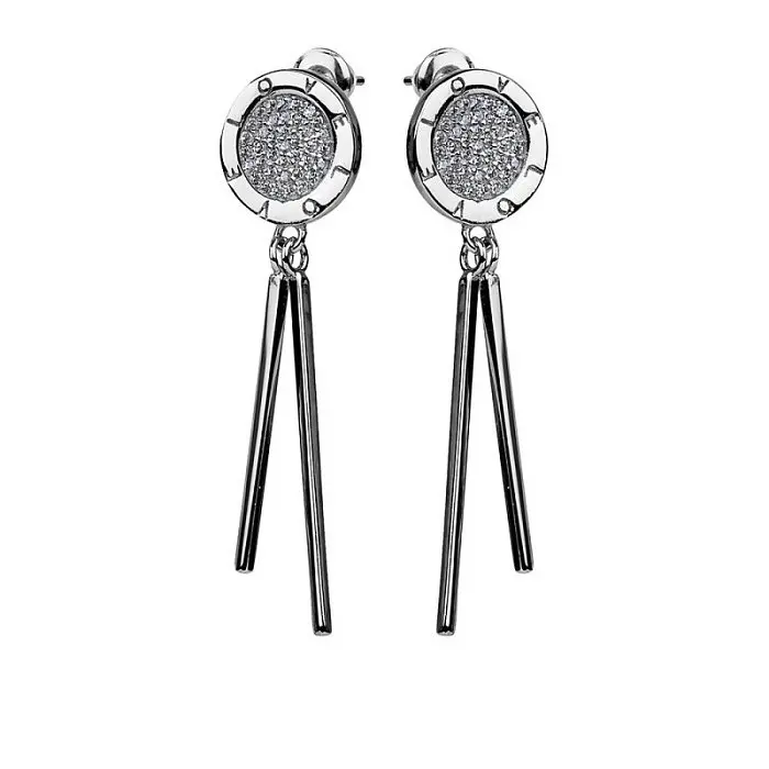 Серьги подвесные из серебра