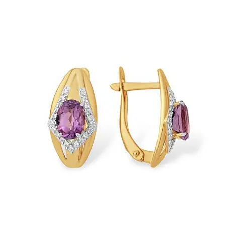 Серьги с английским замком из красного золота
