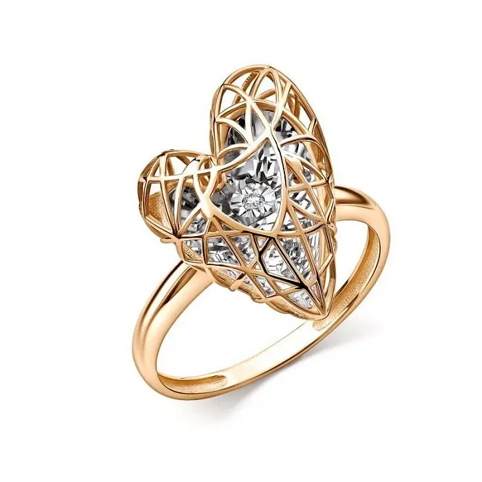 Кольцо декоративное из комбинированного золота