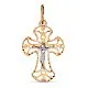 Подвеска крест из комбинированного золота