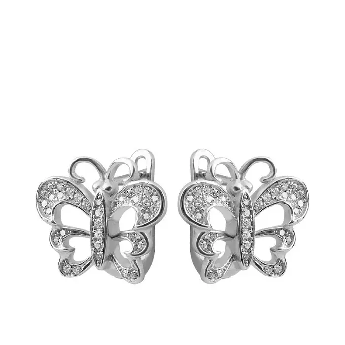 Серьги с английским замком из серебра