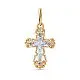 Подвеска крест из комбинированного золота
