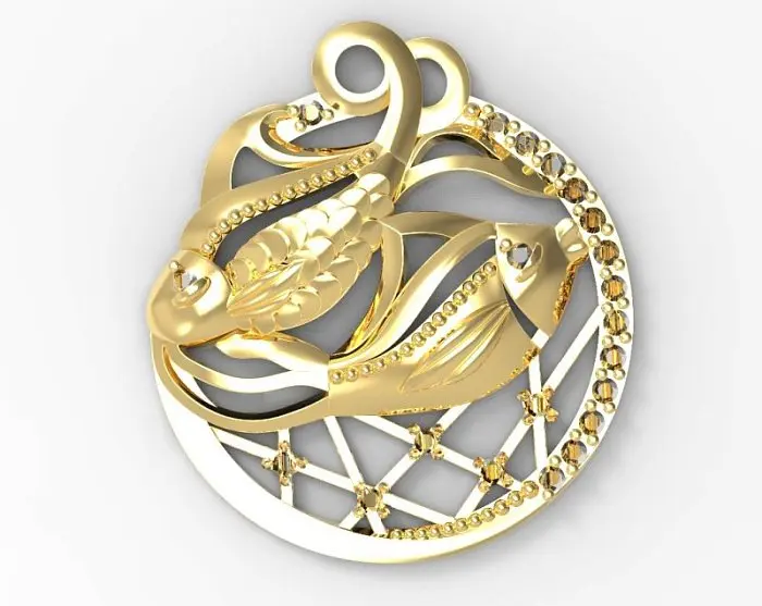 Подвеска знак зодиака из красного золота