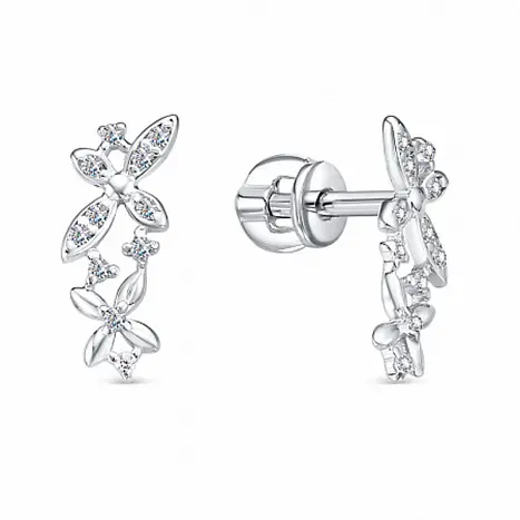 Серьги пуссеты из серебра