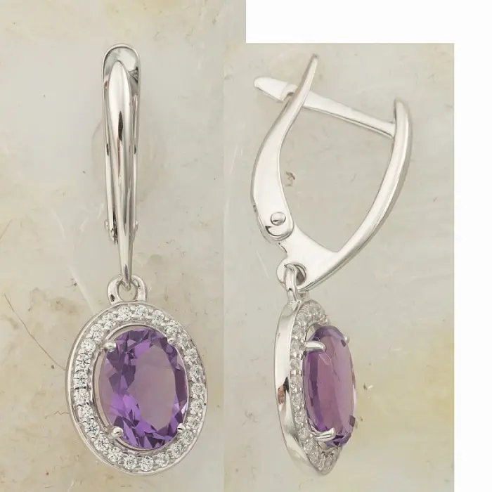 Серьги подвесные из серебра
