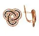 Серьги с английским замком из красного золота