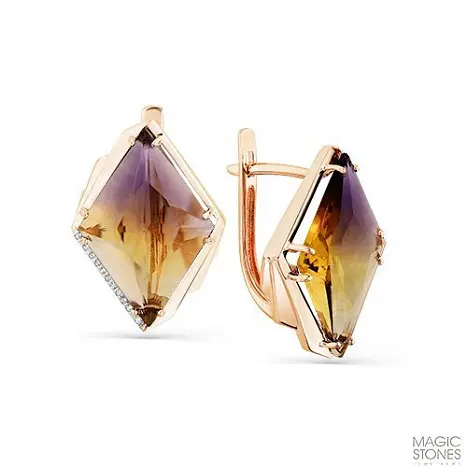 Серьги с английским замком из красного золота