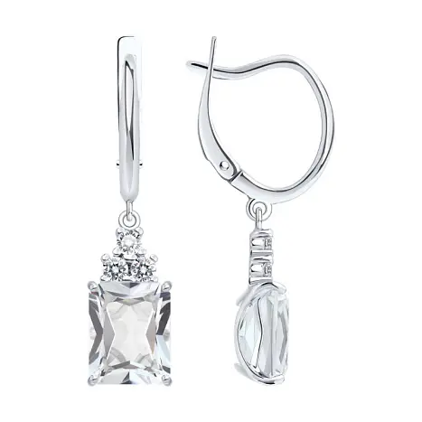 Серьги подвесные из серебра