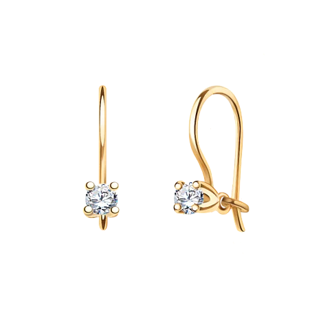 Серьги детские из красного золота