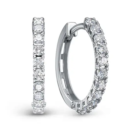 Серьги конго из белого золота