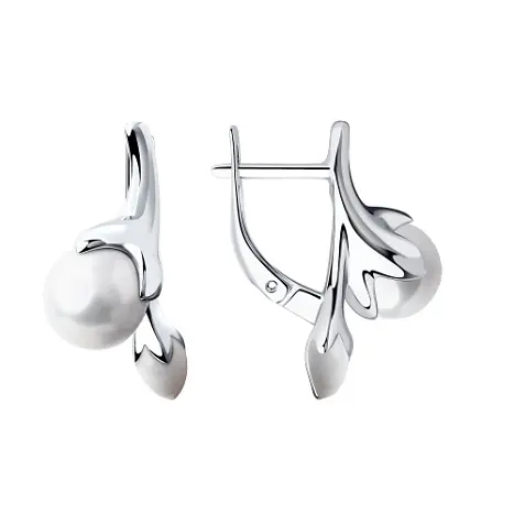 Серьги с английским замком из серебра